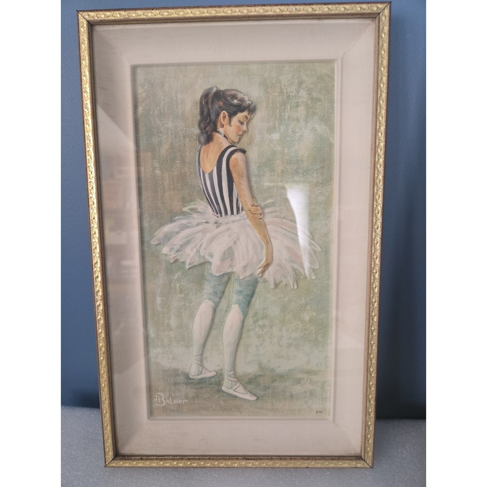 Vtg MCM Ballet‎ Dance Ballerina Shadow Box Art 3D Picture Frame 16"x10" Balmer